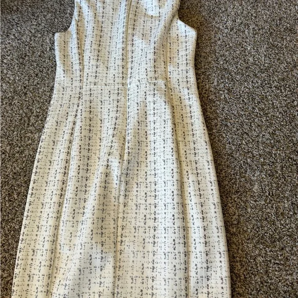 Enfocus Studio White Tweed Midi Sheath Dress with Black Speckle - Picture 5 of 6